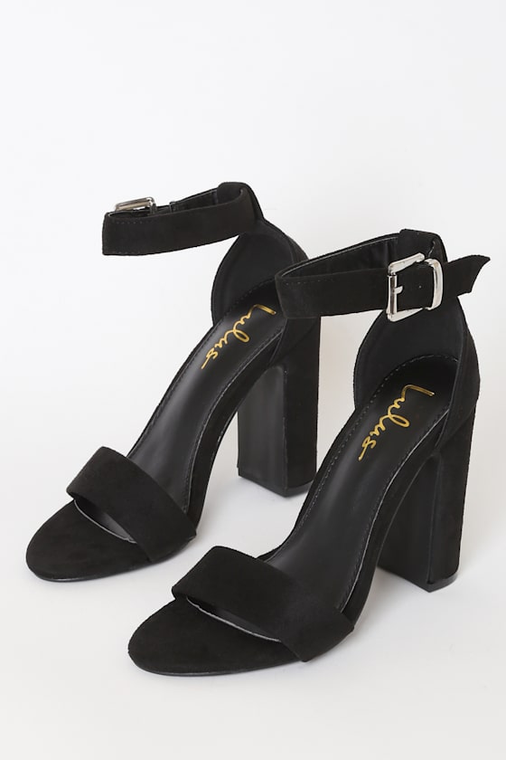 Cayne Black Suede High Heel Sandals 3