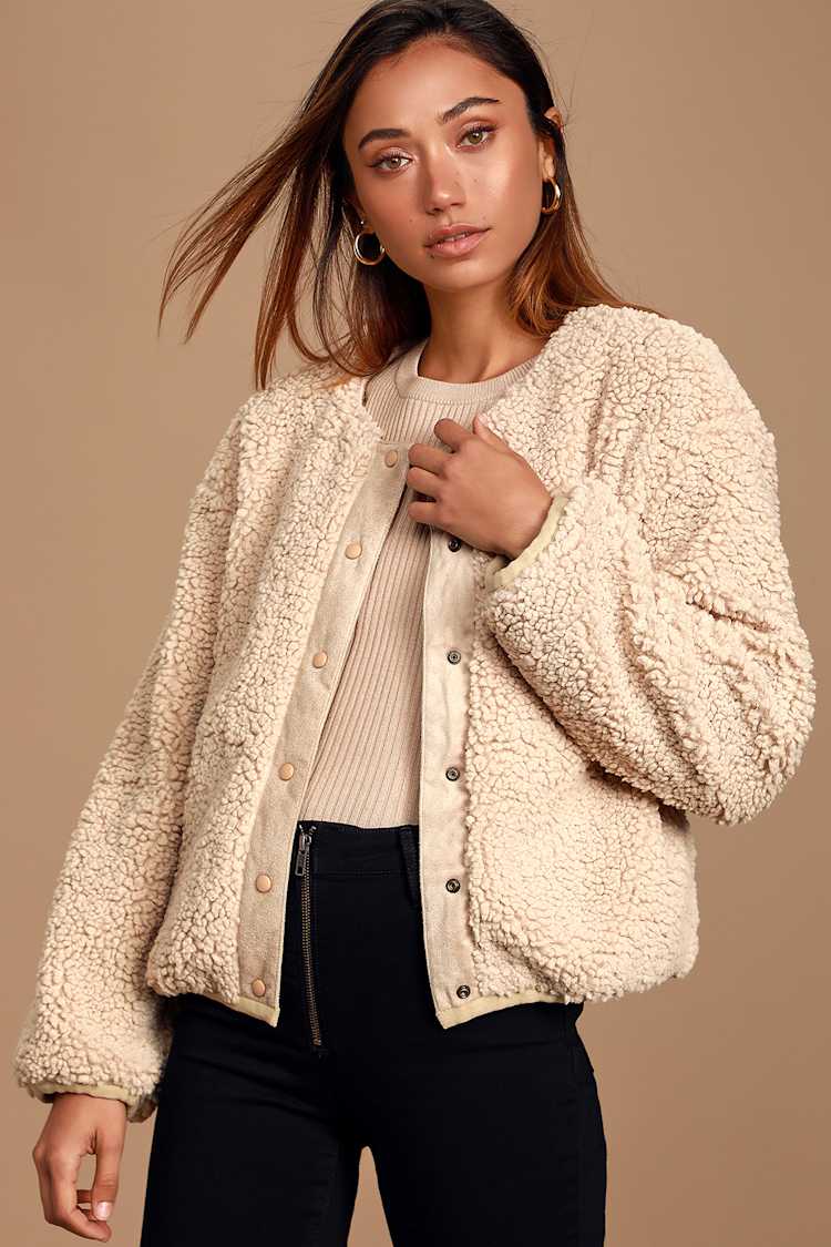 cream sherpa jacket
