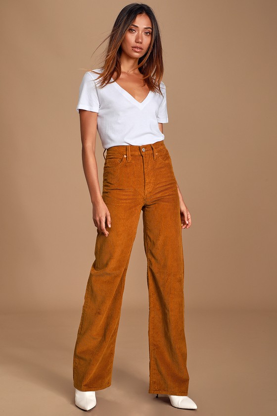 cord wide leg pants