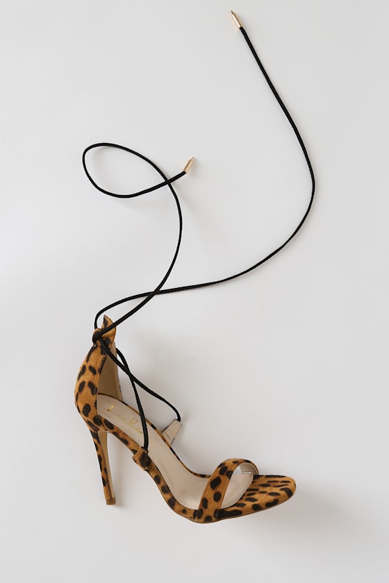 leopard lace up heels