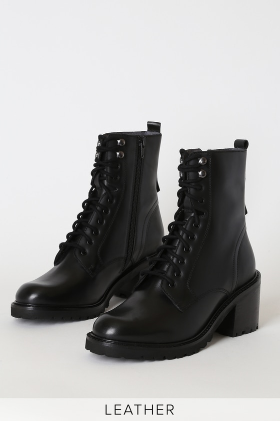 black leather boots