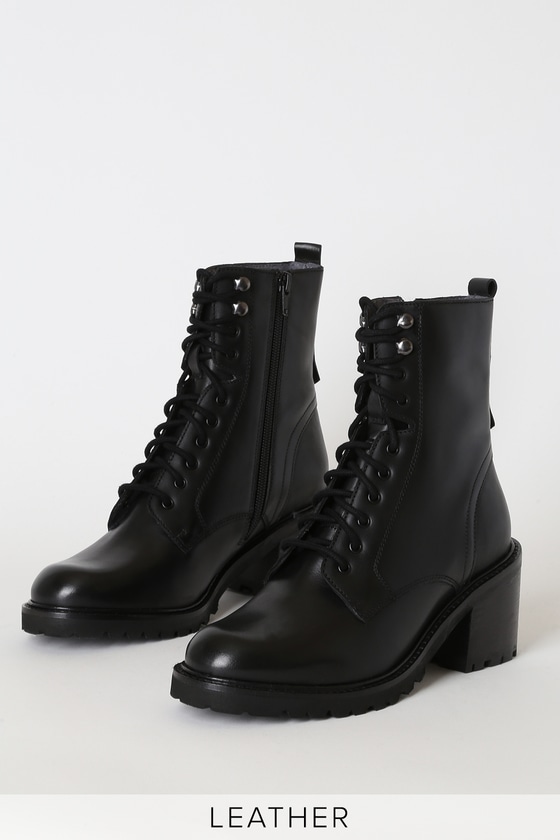 all black lace up boots