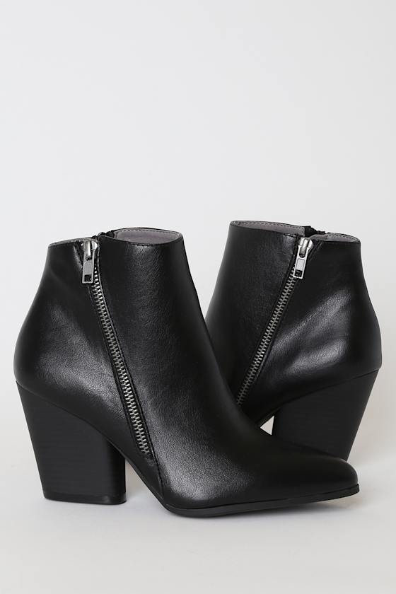 Hanston Black Pointed-Toe Ankle Boots 2