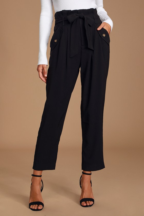 Saxson Black Paperbag Waist Pants 2