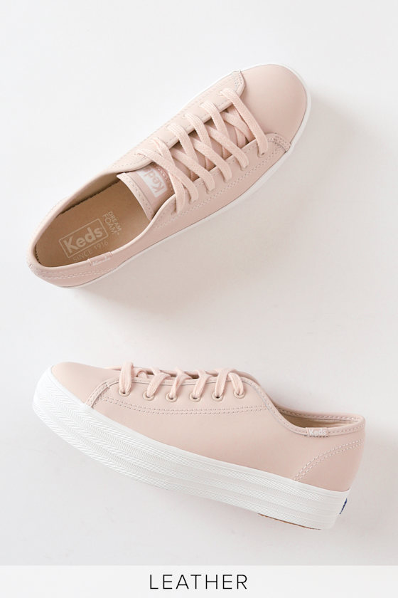 Triple Kick Blush Leather Platform Sneakers 1