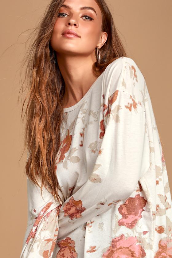 Arielle Ivory Floral Print Long Sleeve Top 3