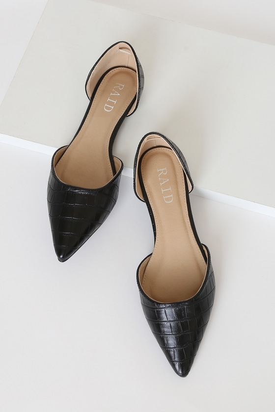crocodile flat shoes