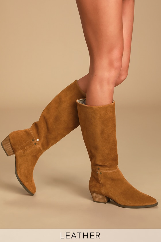 rust knee high boots