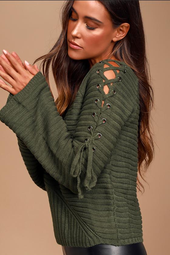 トップス simplycomplicated KNIT SWEATER OLIVE simplycomplicated KNIT SWEATER OLIVE