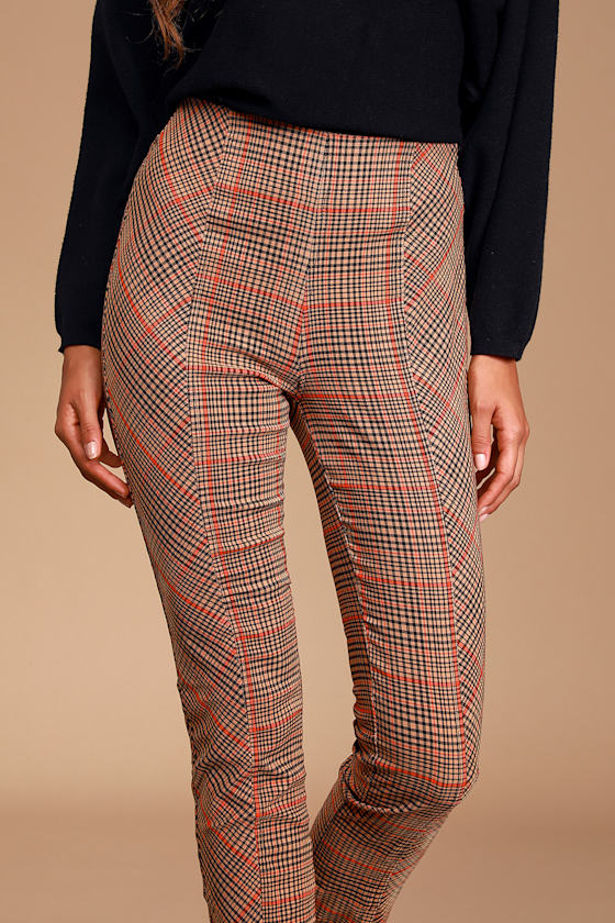Flyin High Black Multi Plaid Notched Trousers 2