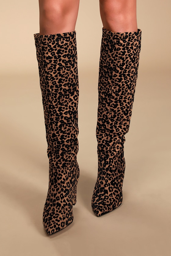 leopard long boots