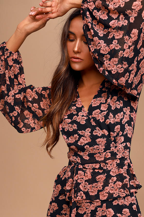 Need You Here Floral Print Wrap Top - 3 Colors main image 0