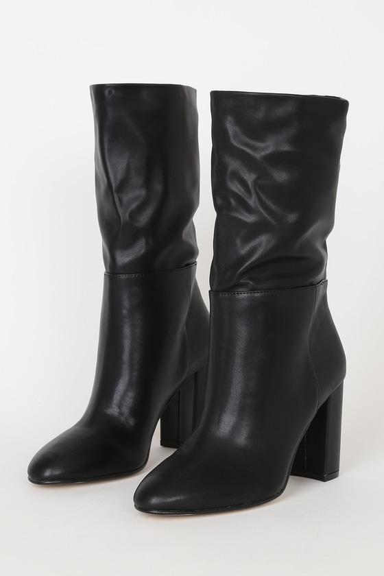 calf high boots black
