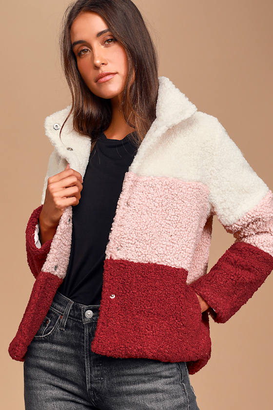 Warmest Wishes Multi Color Block Sherpa Jacket 7
