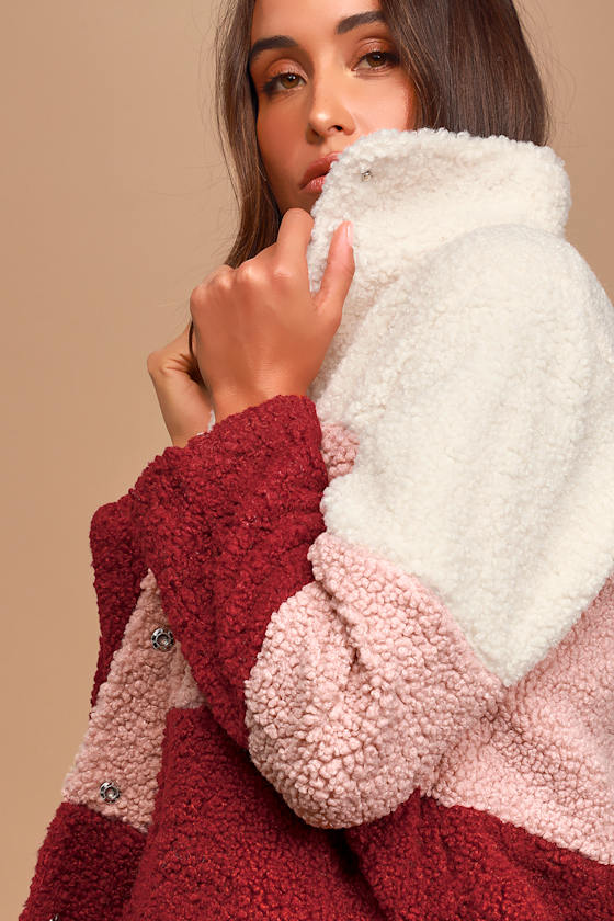 Warmest Wishes Multi Color Block Sherpa Jacket 2