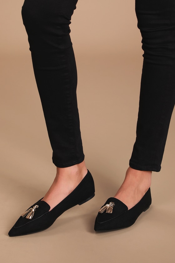 pointed suede loafers