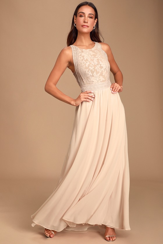 Lovely Blush Pink Dress Lace Dress Maxi Dress Lulus
