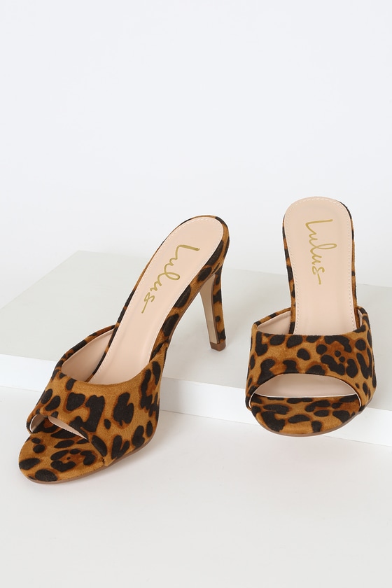 leopard short heels