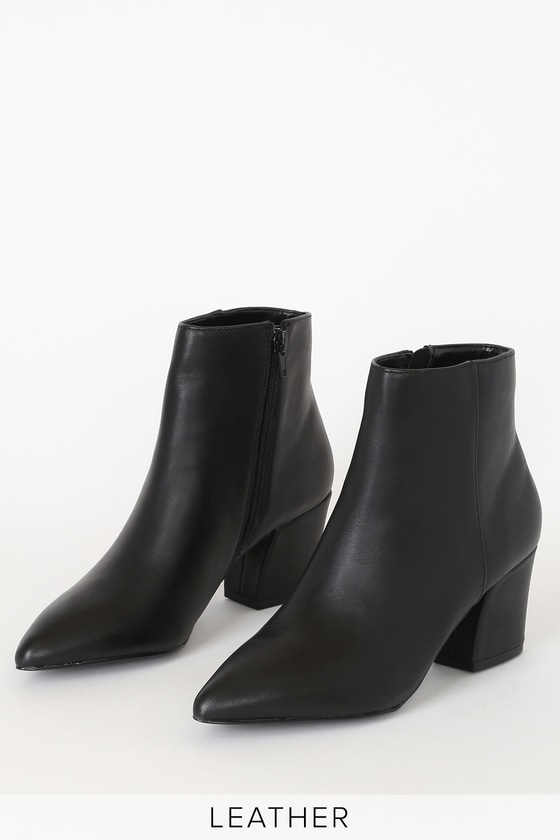 steve madden black leather booties