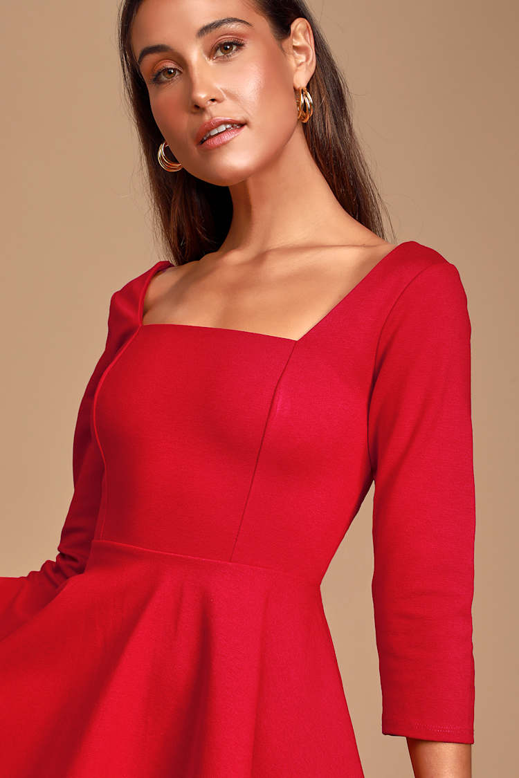 open lace back dress NWT Lulus Add Some Glam Wine Red Satin Tie-Back Skater Dress Size Larg   Ernest Grace