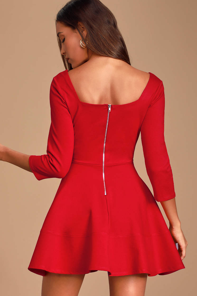 open lace back dress NWT Lulus Add Some Glam Wine Red Satin Tie-Back Skater Dress Size Larg –  Ernest Grace