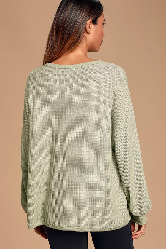 sage knit top