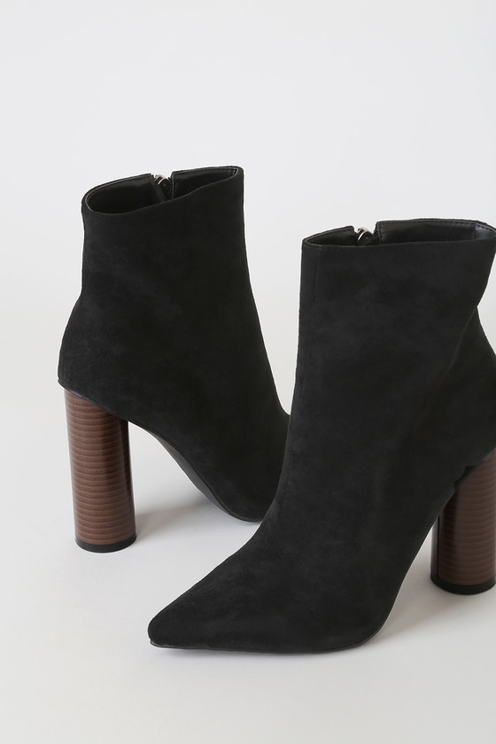 black suede boots pointed toe