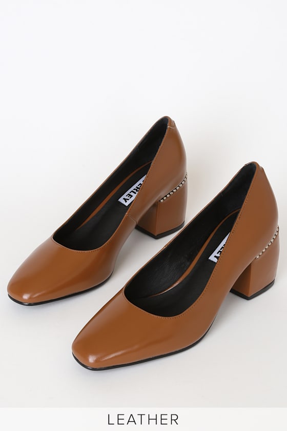Marla Mary Jane Tan Gloss Leather Pumps 3