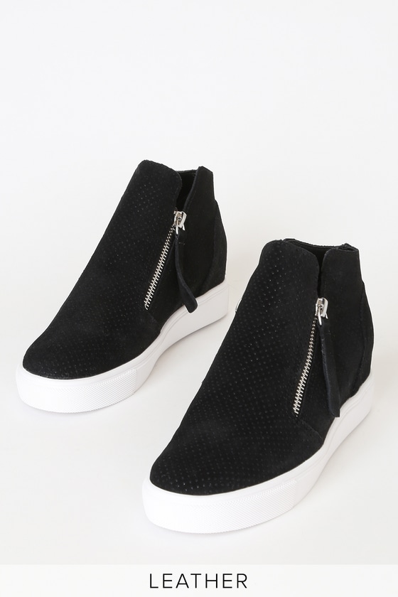 steve madden zipper wedge sneakers