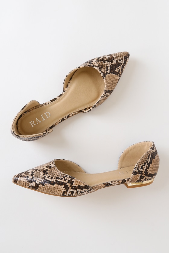 brown leather flats