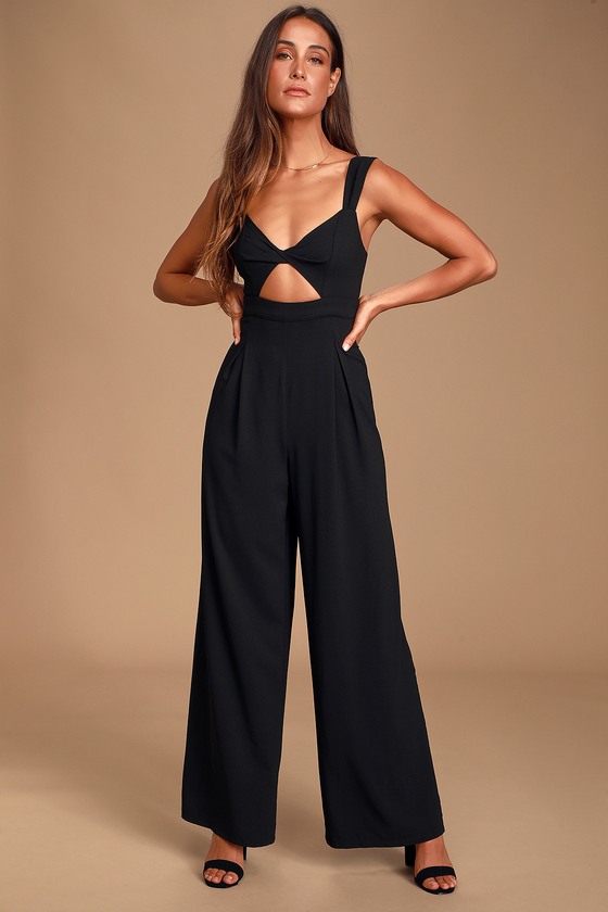 Chic Black Jumpsuit - Wide-Leg Jumpsuit - Cutout Jumpsuit - Lulus