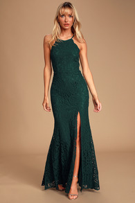 Splendor of Love Emerald Green Lace Maxi Dress