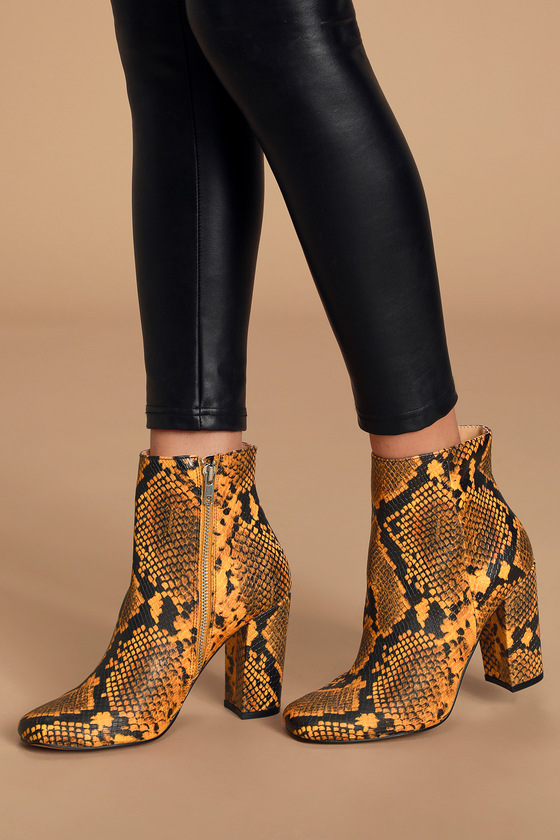 lulus snakeskin booties