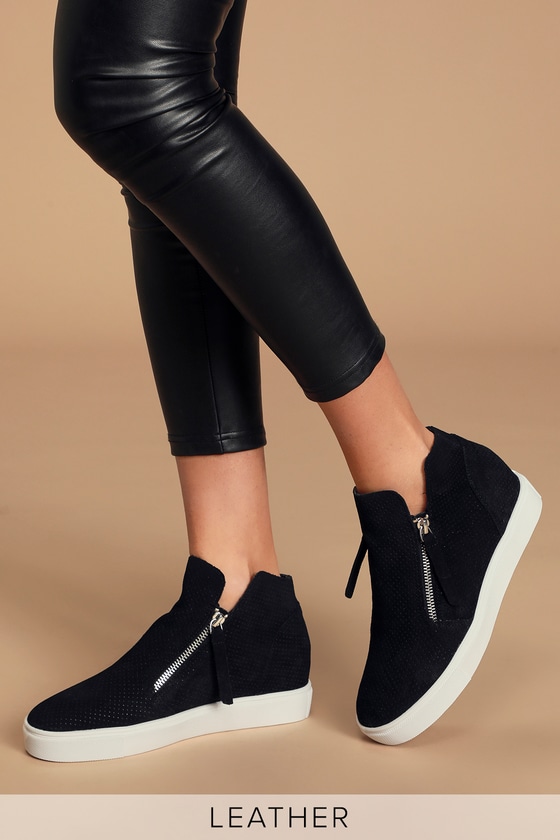 steve madden perforated wedge sneakers