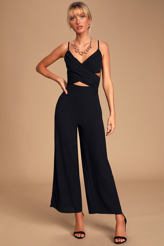 Chic Black Jumpsuit - Surplice Jumpsuit - Evening Jumpsuit - Lulus