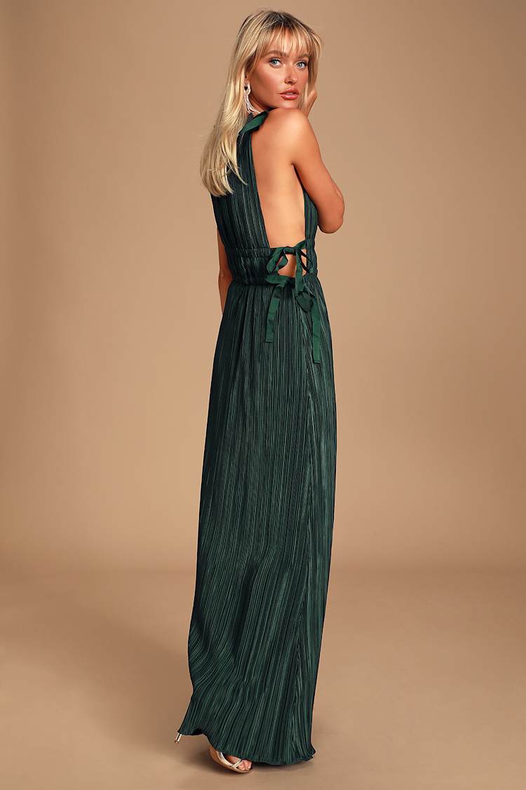 Lovely Forest Green Dress - Pleated Maxi Dress - Gown - Lulus Lovely Forest Green Dress - Pleated Maxi Dress - Gown - Lulus