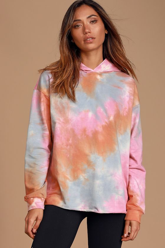 Chill Factor Orange Multi Tie-Dye Pullover Hoodie 7