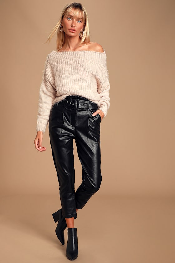 Feeling It Beige Eyelash Knit Off-the-Shoulder Sweater 2