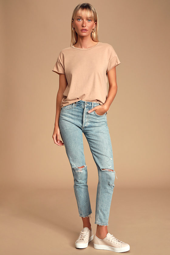 Adult Basic Tee -  Beige