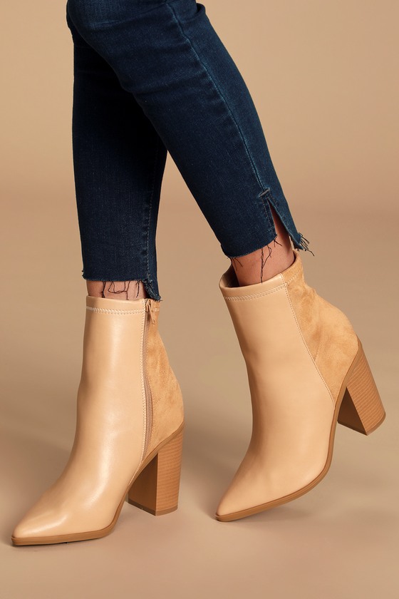 nude pointed boots