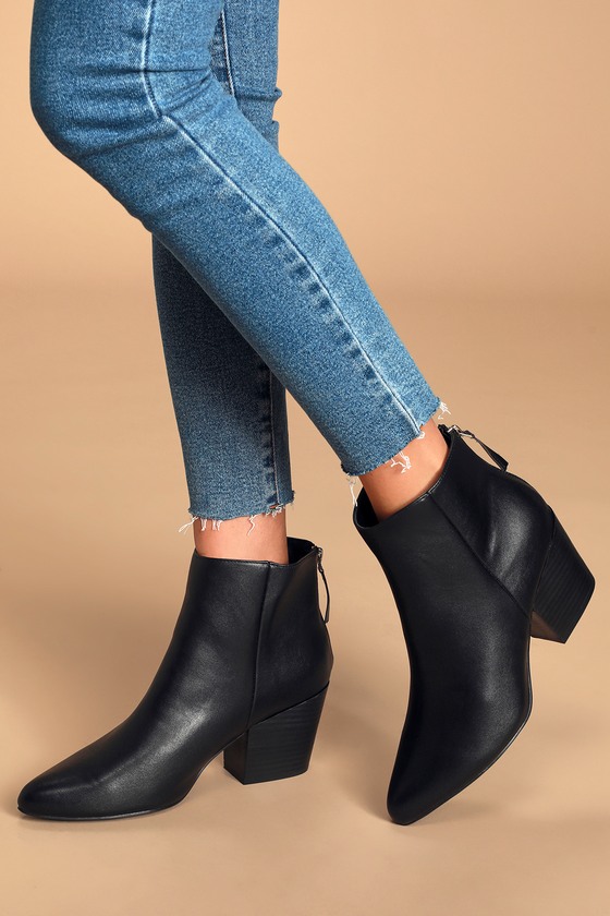 Chic Black Boots - Ankle Booties - Vegan Leather Ankle Boots - Lulus
