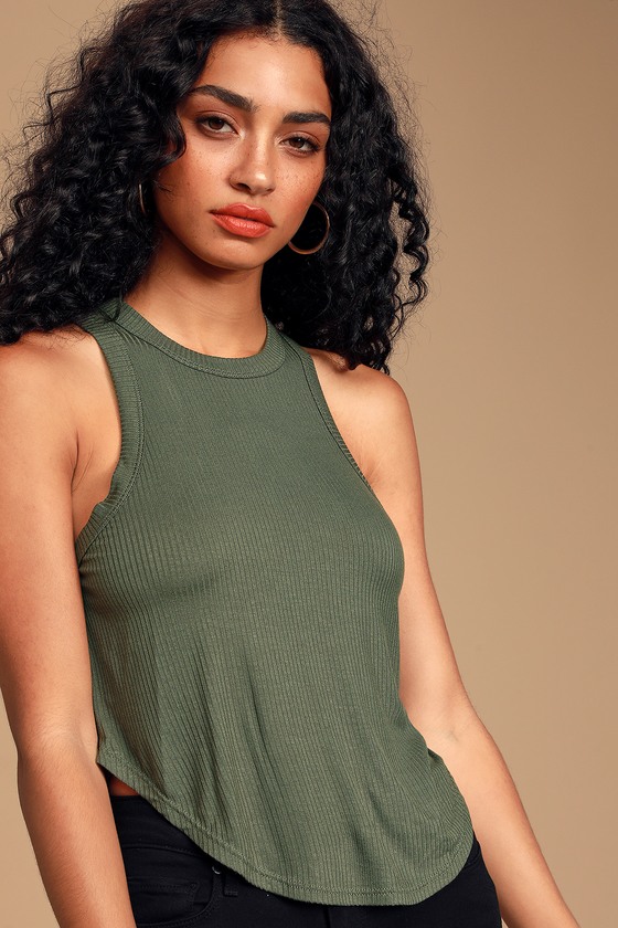 top with olive green pants