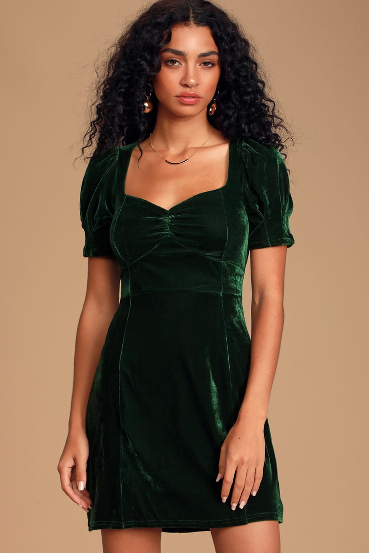 Sexy Emerald Green Dress Green Velvet Dress Velvet Mini Dress Lulus