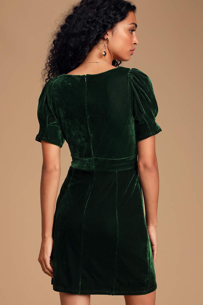 green emerald velvet dress Mini Cassie Dress in Green Taffeta – Ivy City Co