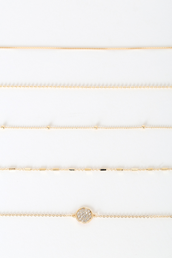 All Glammed Up Gold Layered Choker Necklace Set 3