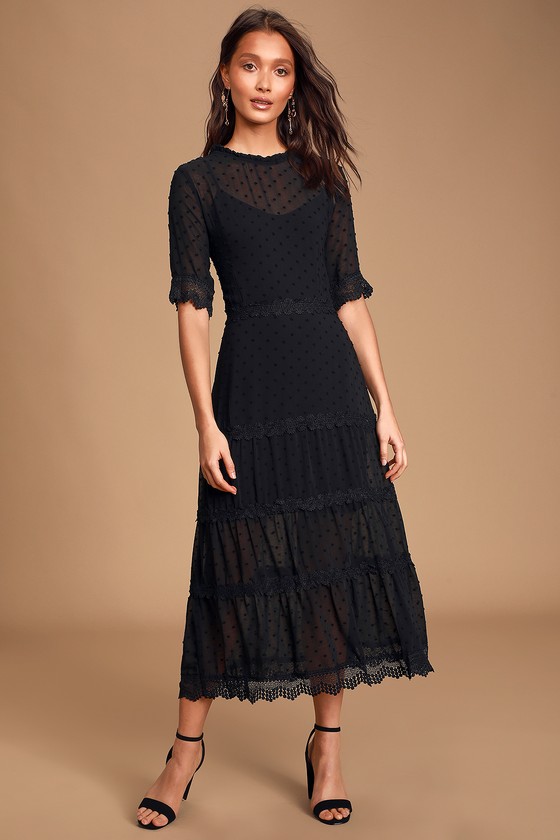 dot dress black