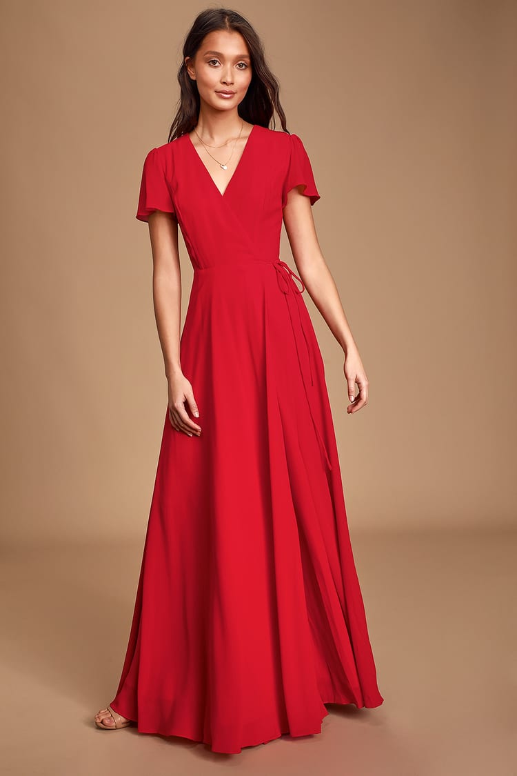 short sleeve maxi dress formal