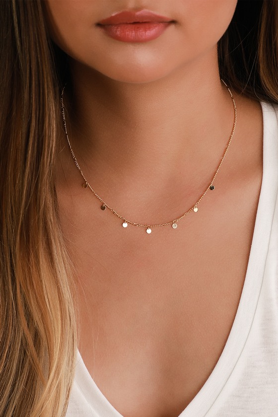 Lulus In The Details Gold Coin Necklace