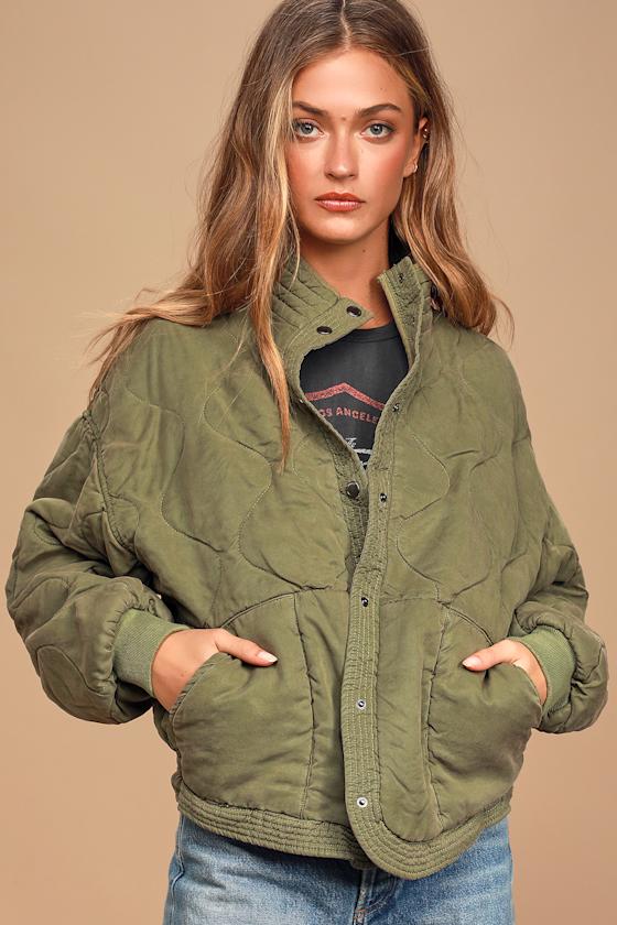 Roger That Olive Green Quilted Jacket 1