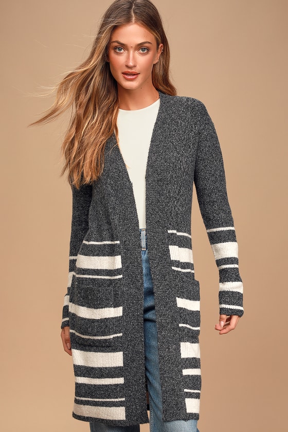 charcoal grey long cardigan